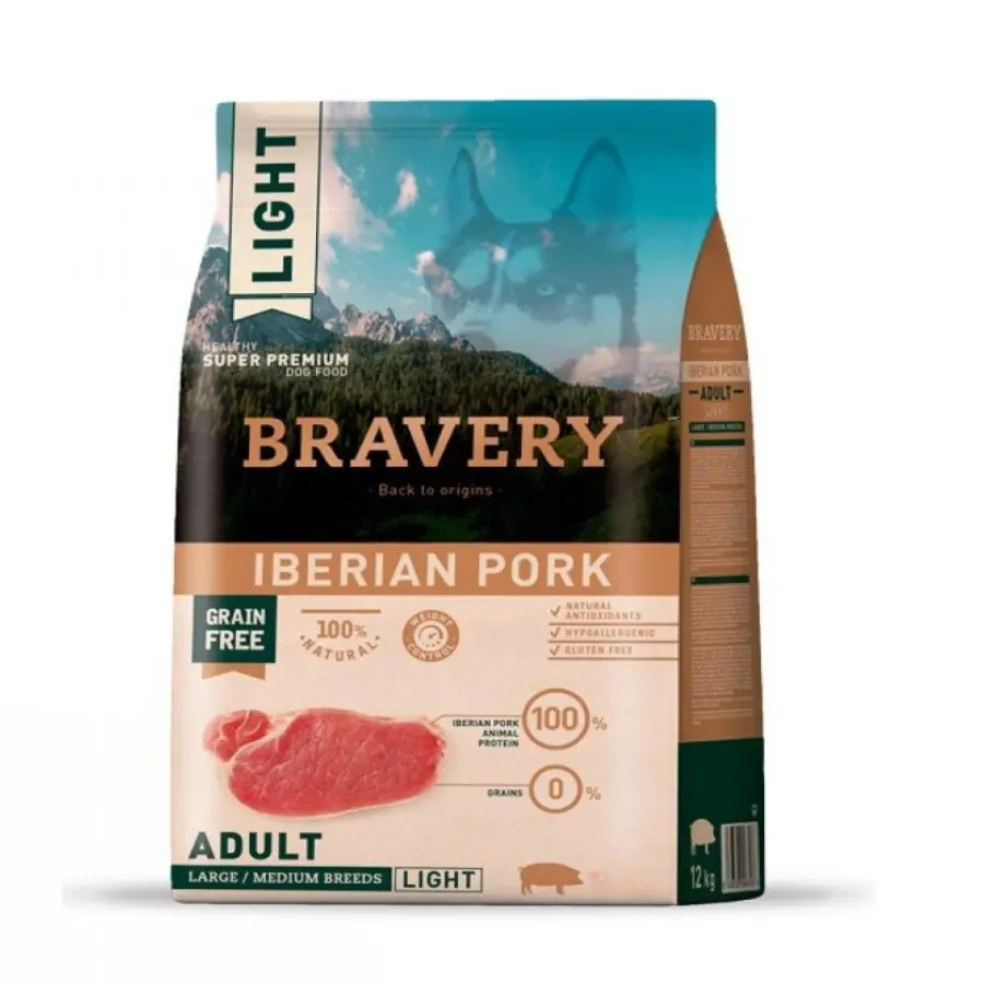 Bravery Adult Large/Medium Breeds Iberian Pork Light 4 kg