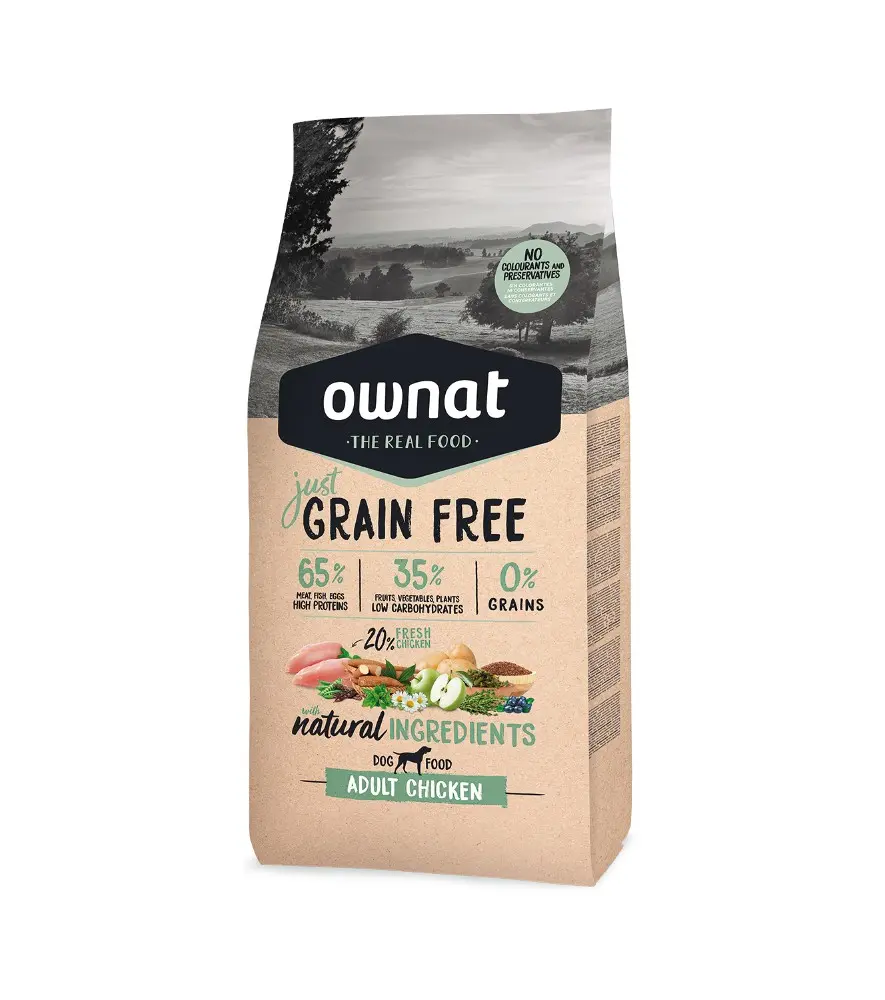 Ownat Dog Just Grain Free Adult Chicken 14kg.