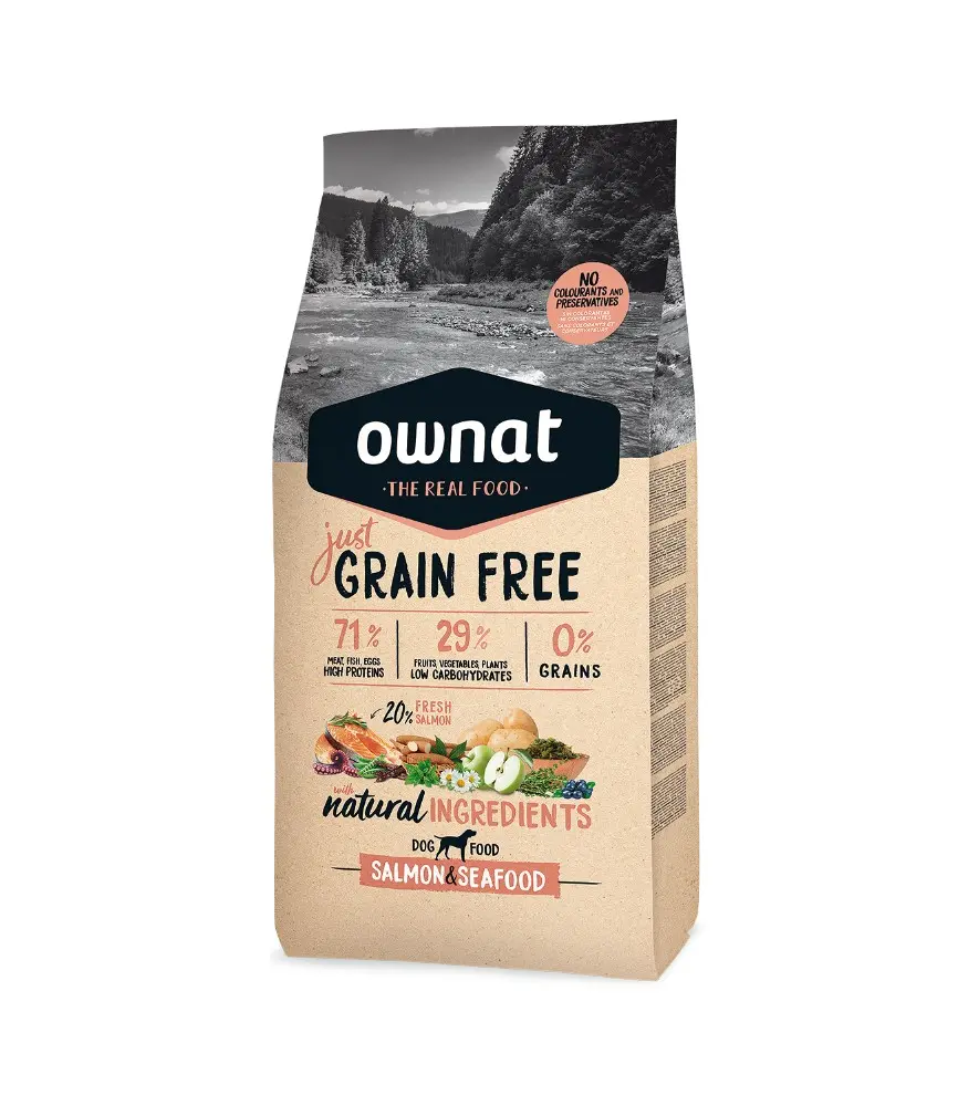 Ownat Just Grain Free Salmon & Seafood 14kg.