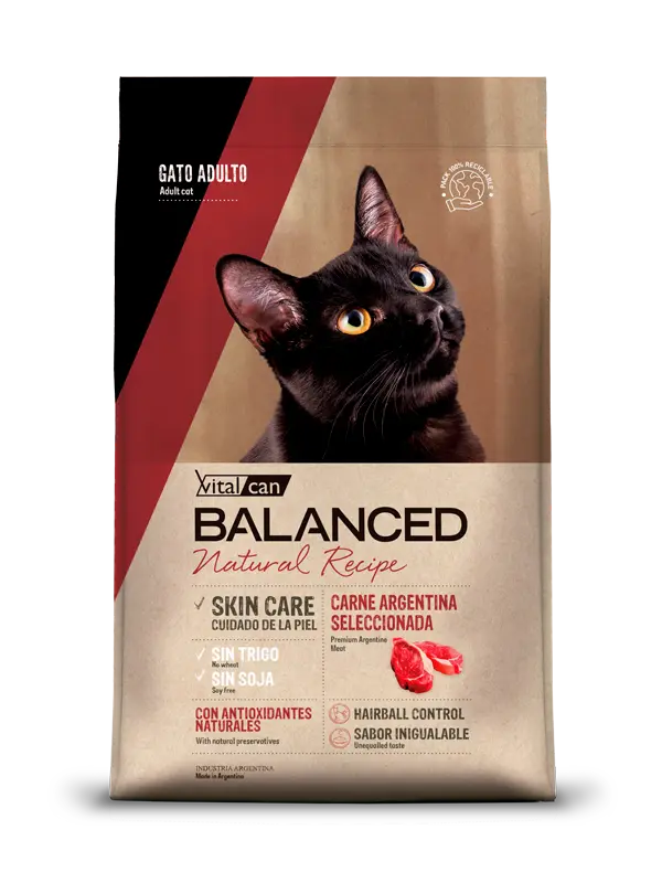 Balanced Gato natural Recipe Carne Argentina 