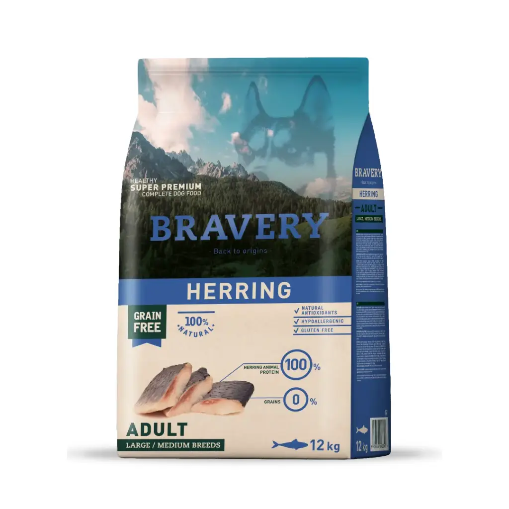 Bravery Adult Large/Medium Breeds Herring 12 Kg