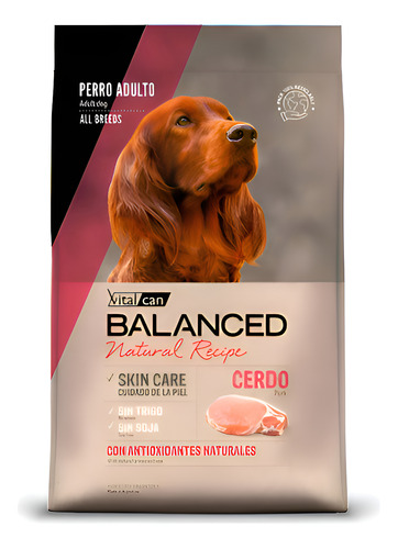 Balanced Natural Recipe Cerdo/arroz 15kg Vitalcan